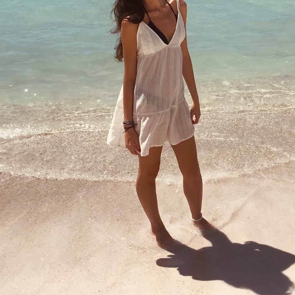 Creme boho swimsuit coverup